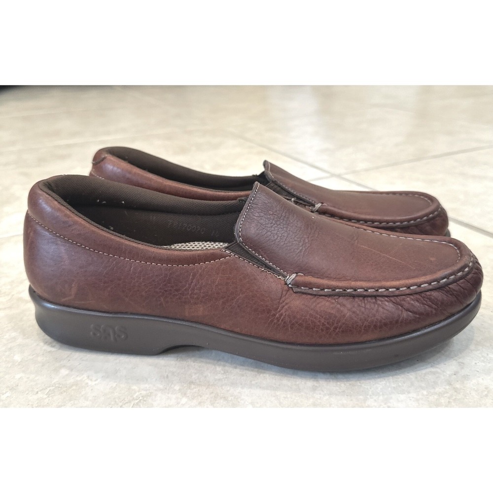 SAS Tripad Comfort Brown Leather Loafers Womens 11 M Slip On Walking Shoes